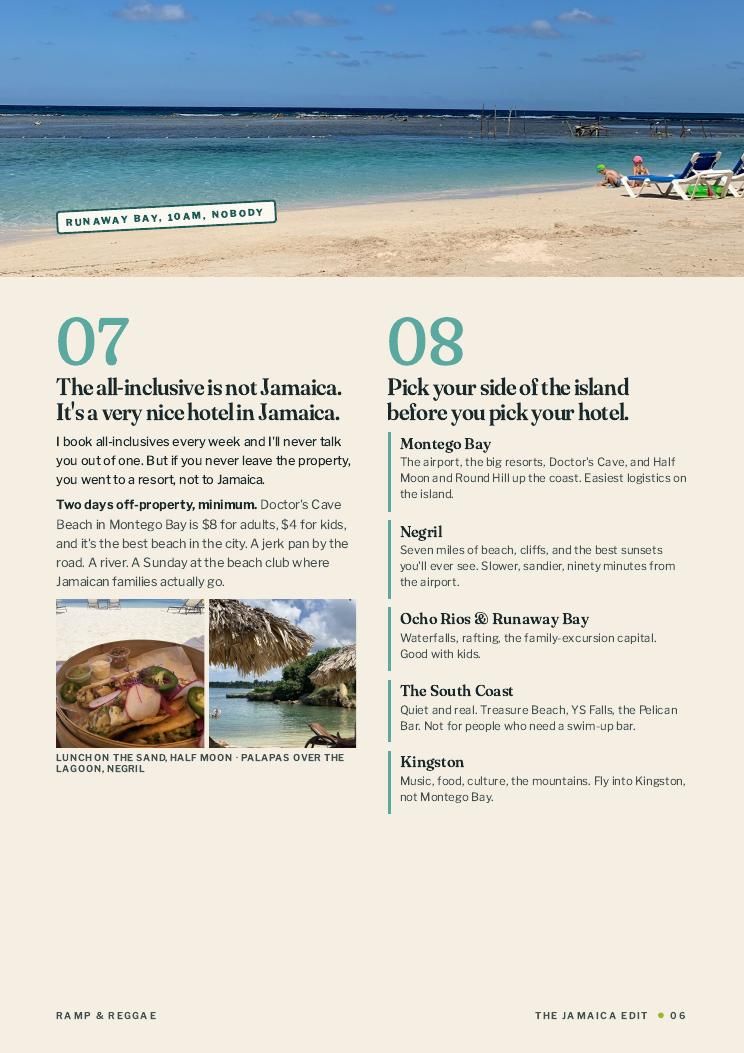 Guide page: leave the resort and pick your side of the island